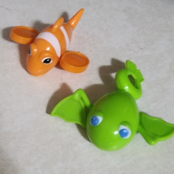 Vintage Pull String Swimming Frog and Fish Bath Toy Plus set - Picture 2 of 7